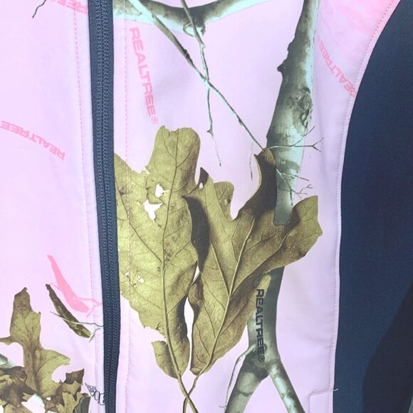 Realtree Gander Mountain Camo Jacket Fleece Lined Zip Up M Pink Black Hunting - Picture 4 of 12